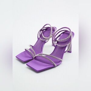 Purple Zara Rhinestone Sandal Size 9 NWOT